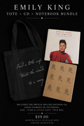 Emily King “The Switch” Deluxe CD + Hand-Stamped EK Notebook + “Find a Little Cafe” Tote Bundle